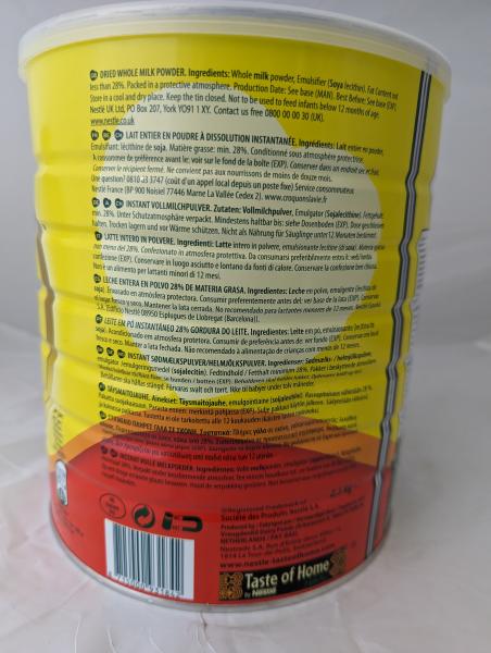 Nestle Nido Instant Vollmilchpulver 2.5kg Nettogewicht